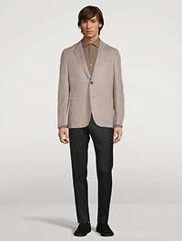 Wool Silk And Cashmere Jacket Check Print