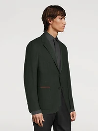 Wool And Cashmere Jacket Herringbone Print