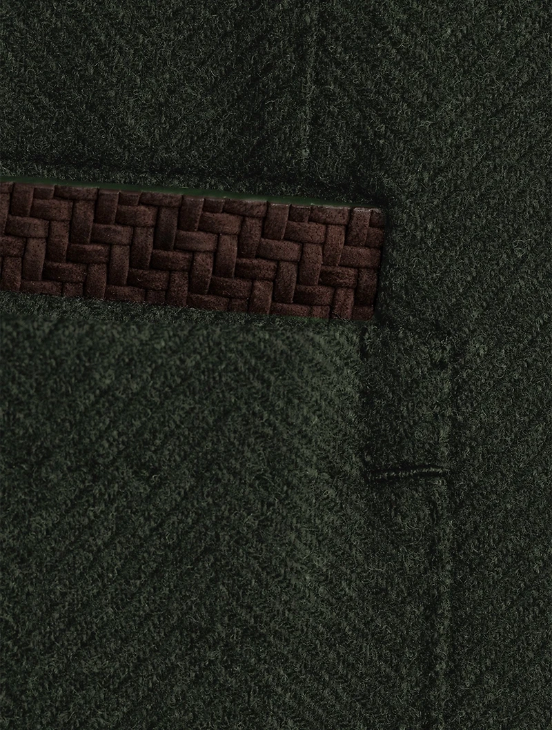 Wool And Cashmere Jacket Herringbone Print