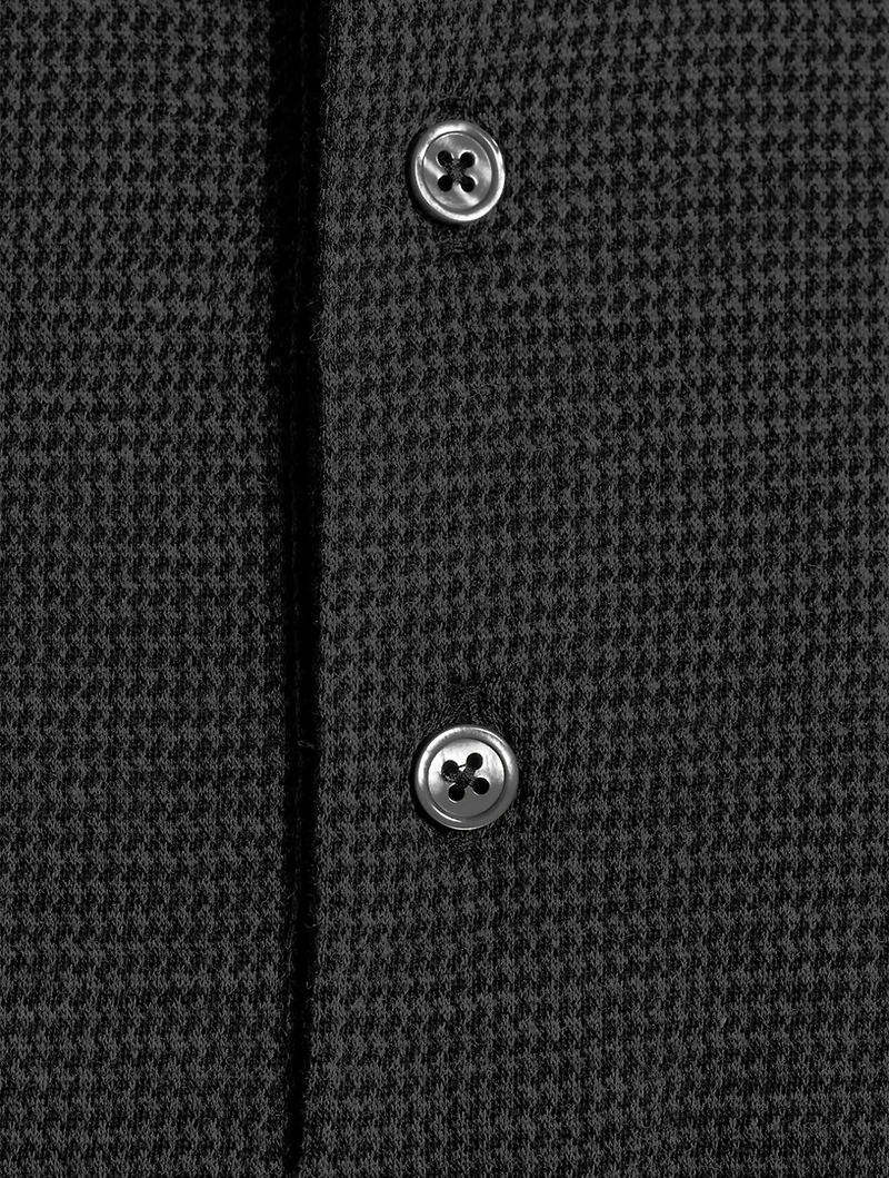 Cotton And Wool Long-Sleeve Polo Shirt