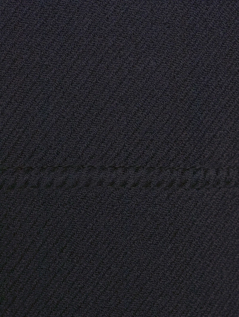 Wool Zip Jacket With Leather Detail