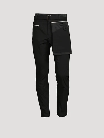 Cotton Oxford Cargo Pants With Pocket
