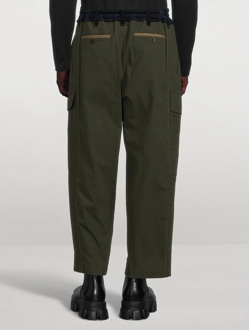 Cotton Drawstring Cargo Pants