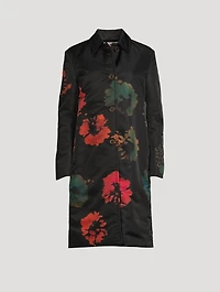 Nylon Twill Coat Sunflower Print