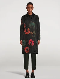Nylon Twill Coat Sunflower Print