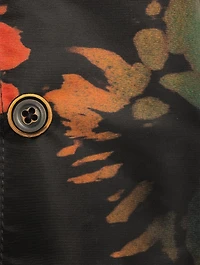 Nylon Twill Coat Sunflower Print