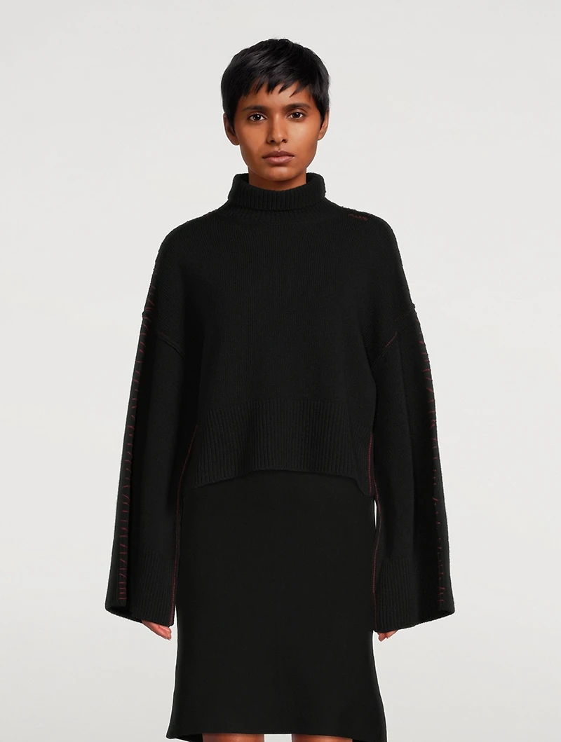 Contrast Stitch Virgin Wool Sweater