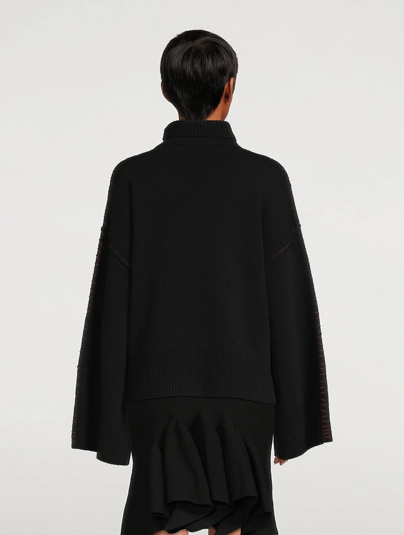 Contrast Stitch Virgin Wool Sweater