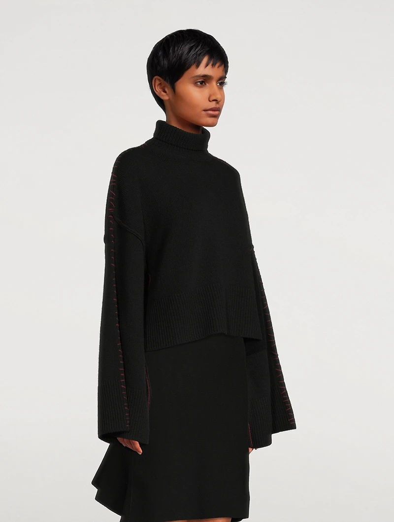Contrast Stitch Virgin Wool Sweater