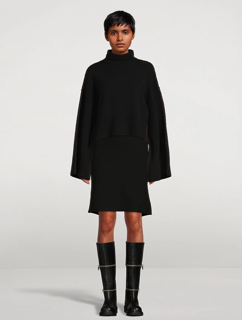 Contrast Stitch Virgin Wool Sweater