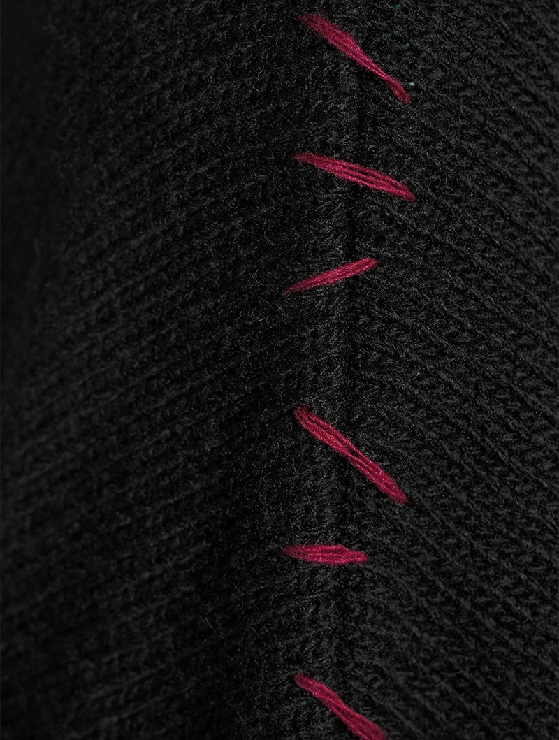 Contrast Stitch Virgin Wool Sweater
