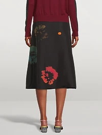 Midi Skirt Sunflower Print