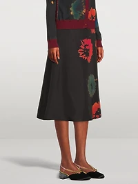 Midi Skirt Sunflower Print