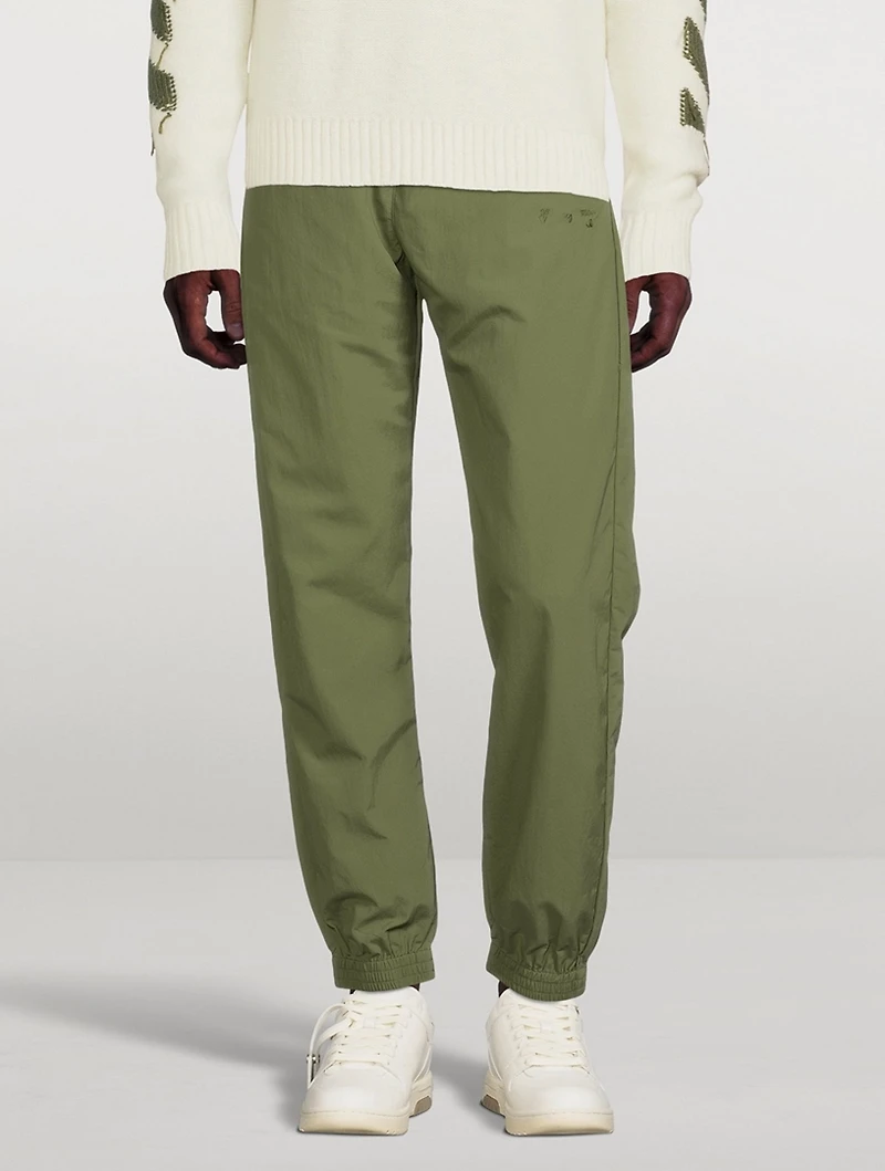 Nylon Pants With Embroidery