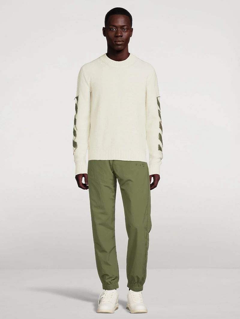 Nylon Pants With Embroidery