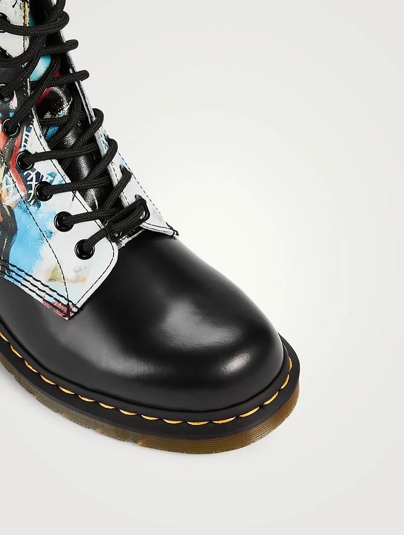 1460 Leather Lace-Up Ankle Boots Basquiat Print