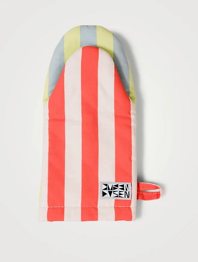 Kiwi Oven Mitt In Stripe Print