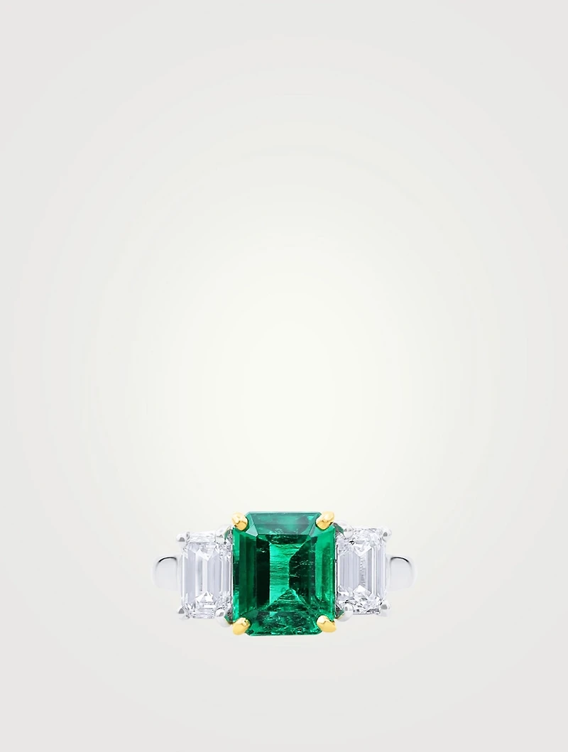 Colombian Emerald Ring With Diamonds