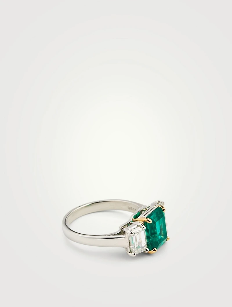 Colombian Emerald Ring With Diamonds