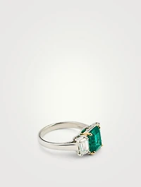 Colombian Emerald Ring With Diamonds