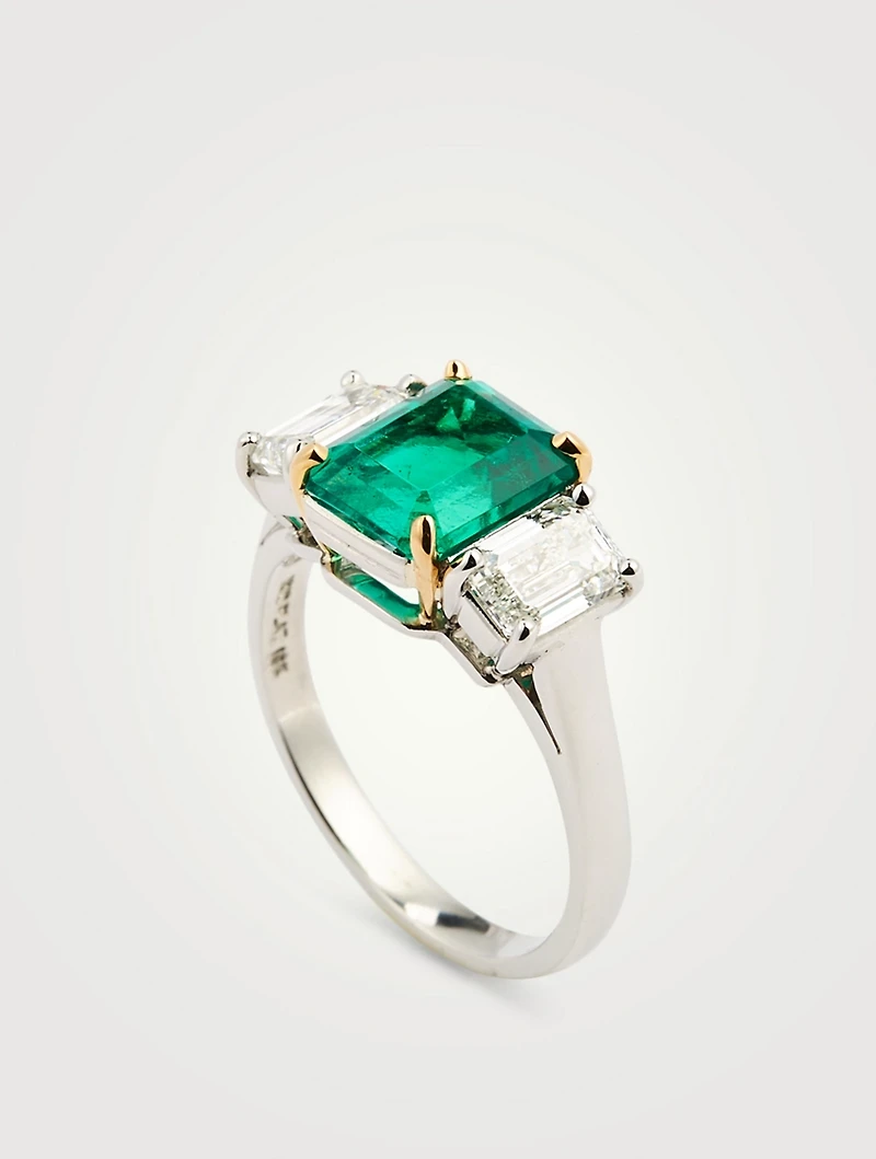 Colombian Emerald Ring With Diamonds