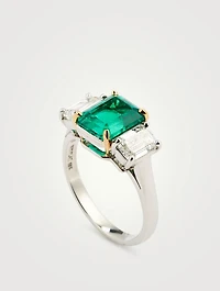 Colombian Emerald Ring With Diamonds