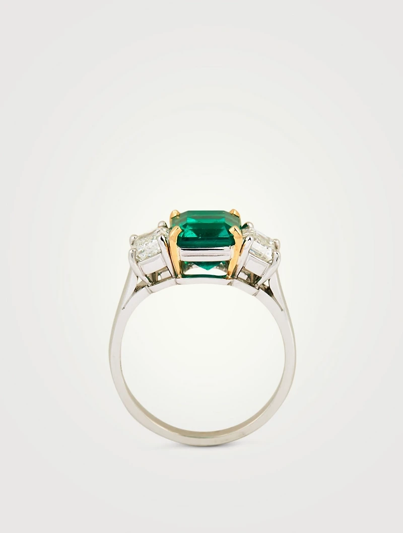 Colombian Emerald Ring With Diamonds