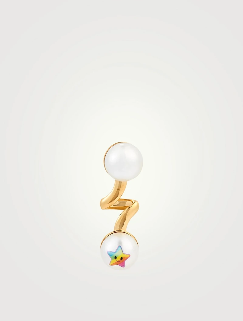 24K Goldplated Kawaii Rainbow Pearl Earring