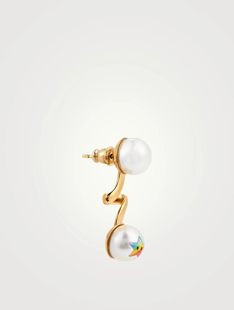 24K Goldplated Kawaii Rainbow Pearl Earring