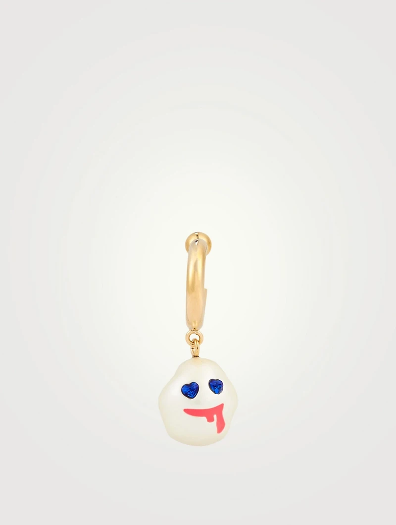 24K Goldplated Drooling Earring With Crystal