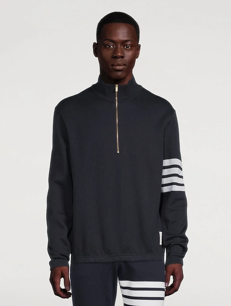 Double Face Cotton Half-Zip Sweater