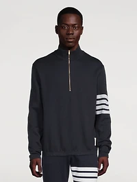Double Face Cotton Half-Zip Sweater