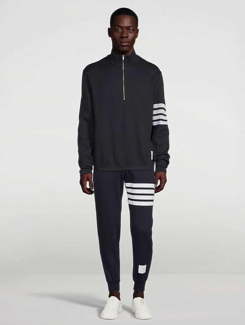 Double Face Cotton Half-Zip Sweater