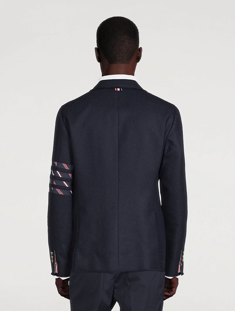 Wool Jacket With 4-Bar Silk Stripe