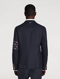 Wool Jacket With 4-Bar Silk Stripe