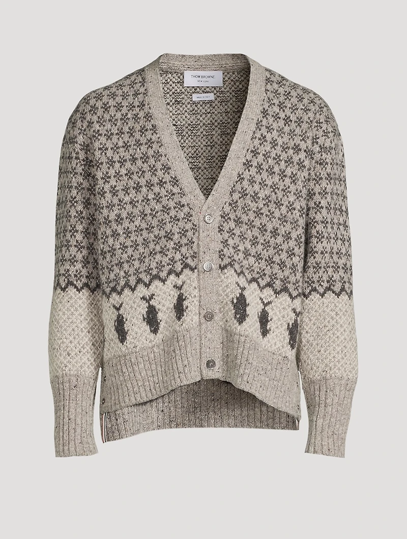 Mohair Bear Fair Isle Jacquard Cardigan
