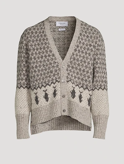 Mohair Bear Fair Isle Jacquard Cardigan