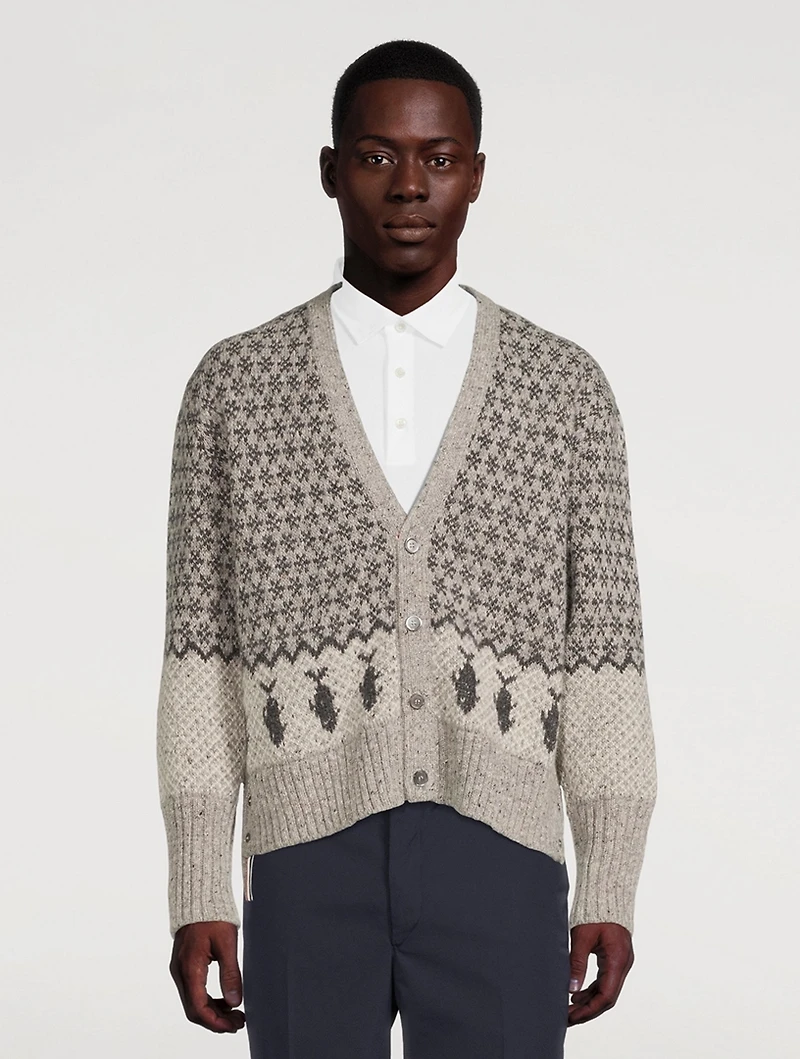 Mohair Bear Fair Isle Jacquard Cardigan