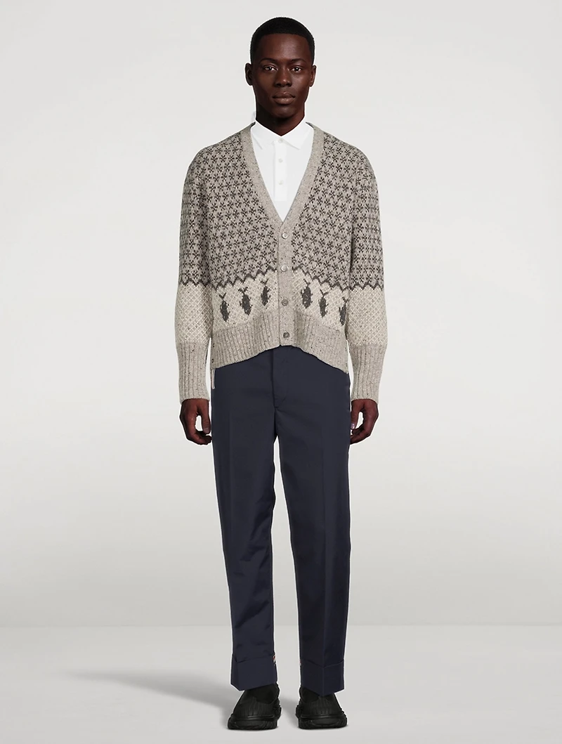 Mohair Bear Fair Isle Jacquard Cardigan