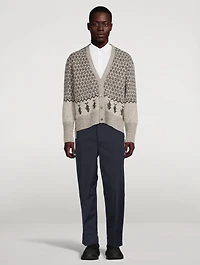 Mohair Bear Fair Isle Jacquard Cardigan
