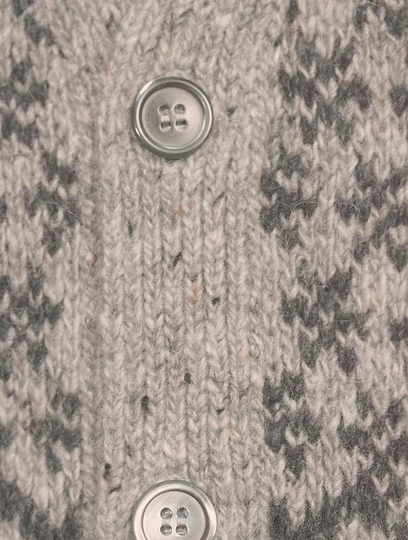 Mohair Bear Fair Isle Jacquard Cardigan
