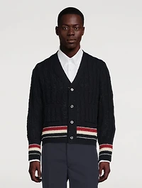 Wool And Mohair Cable-Knit Cardigan