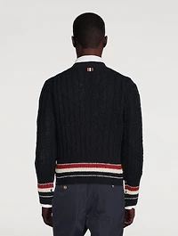 Wool And Mohair Cable-Knit Cardigan