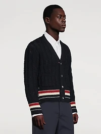 Wool And Mohair Cable-Knit Cardigan