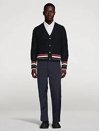 Wool And Mohair Cable-Knit Cardigan