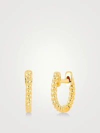 14K Gold Twist Mini Huggie Earrings