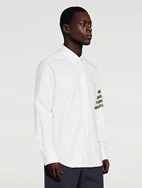 Cotton Shirt With 4-Bar Silk Stripe