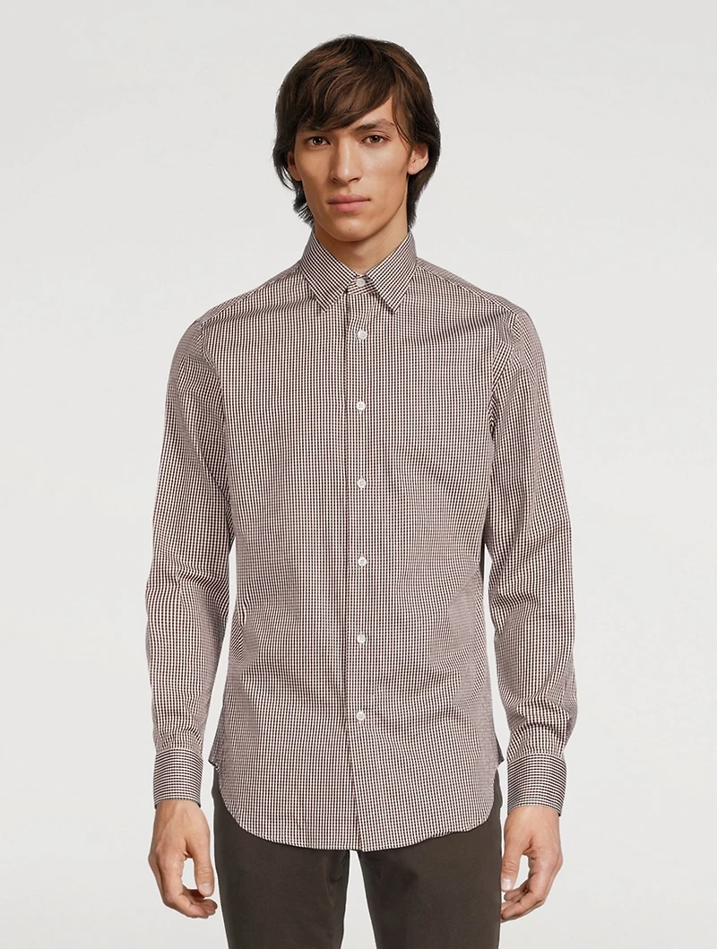 Cotton Shirt Grid Print