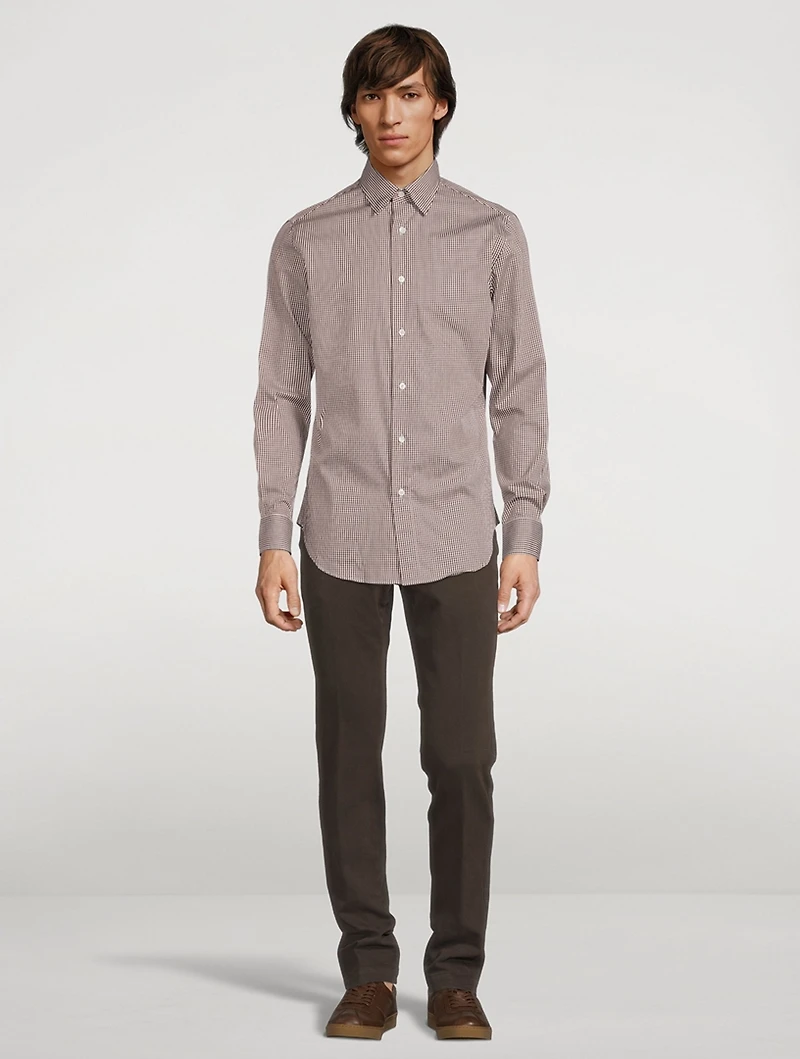 Cotton Shirt Grid Print