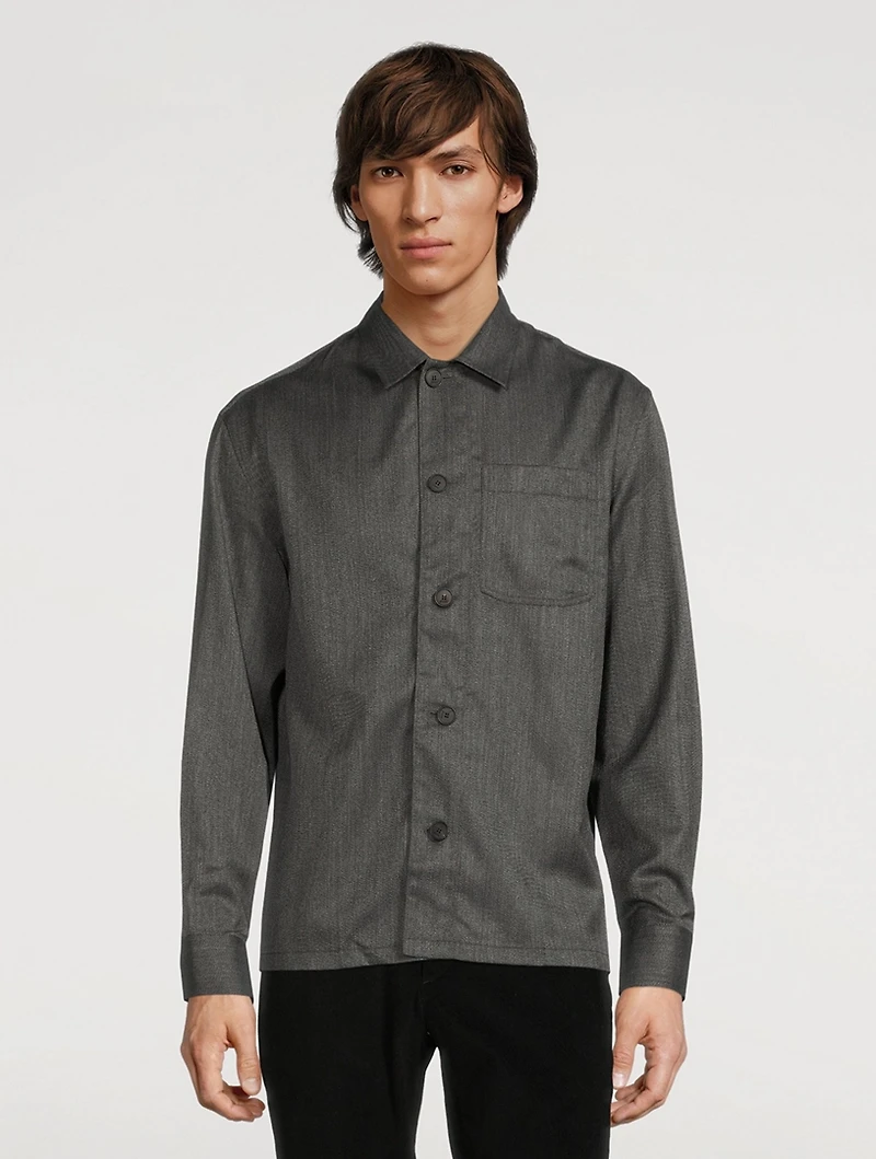 Virgin Wool Super 120's Workwear Shirt